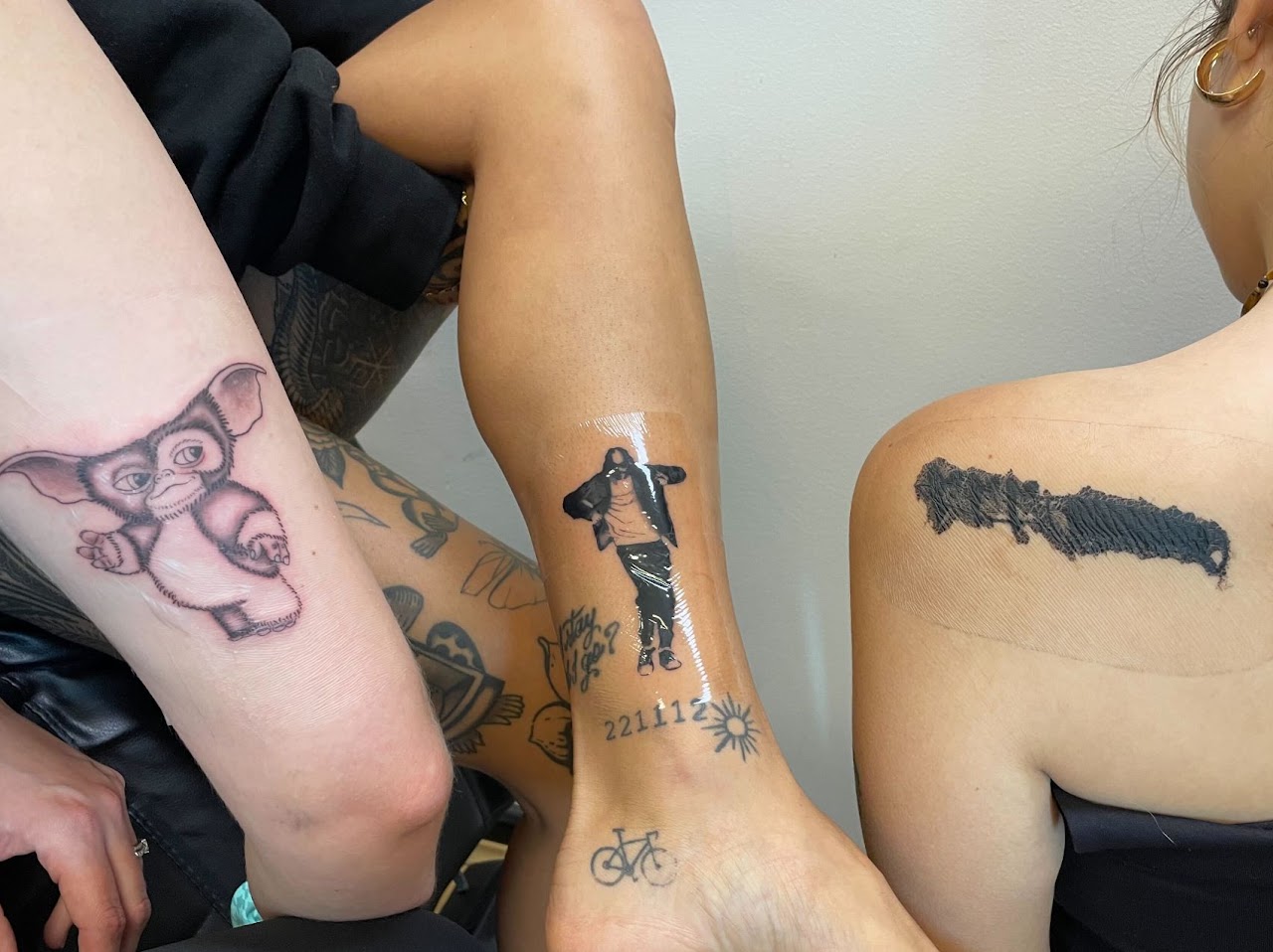 Tattoo healing progress under Second Skin after 1, 2 and 3 days — Little Frankie's Tattoo Co. Sydney
